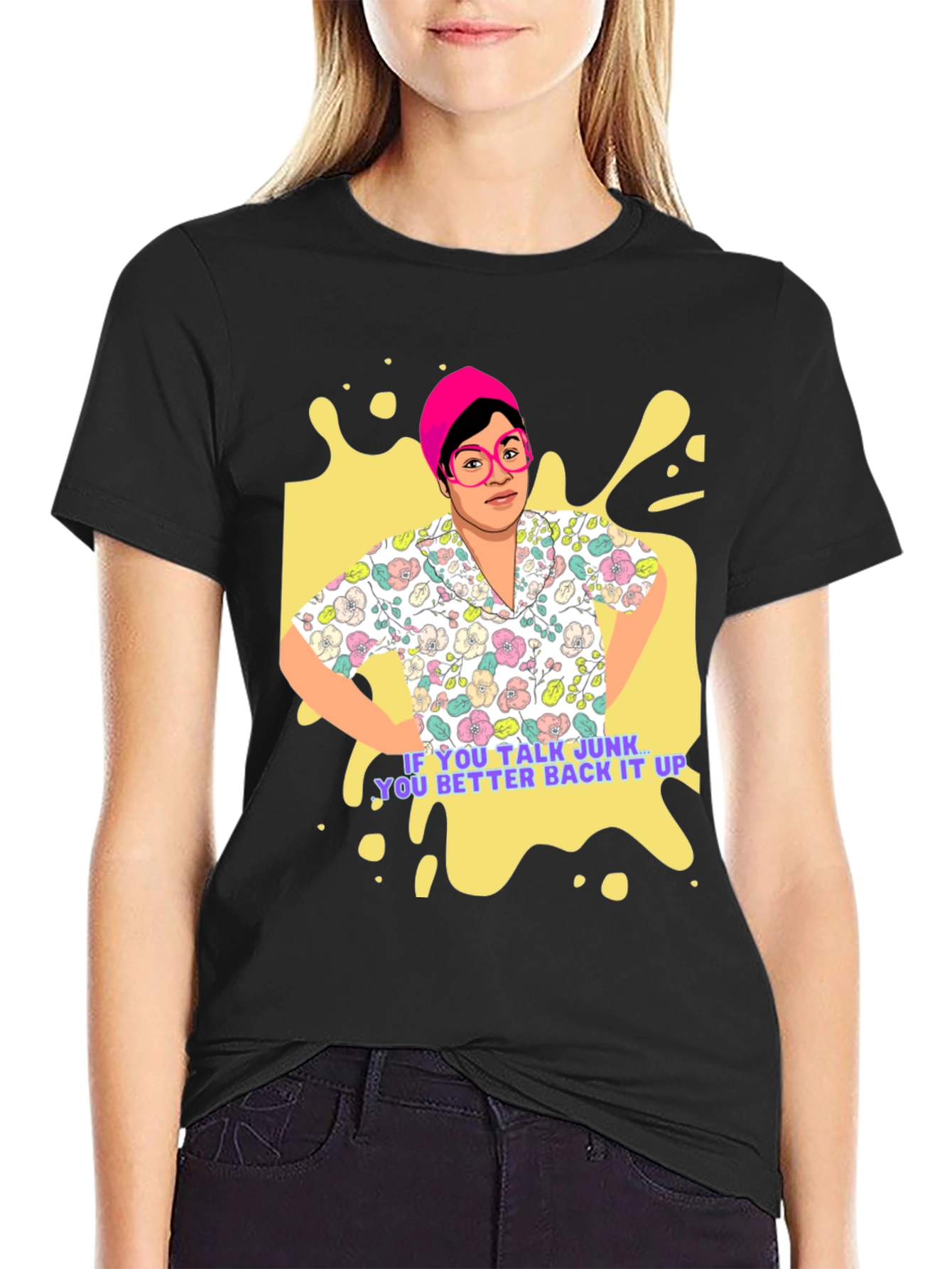 Funky Retro T-Shirt - Talk Junk Back It Up