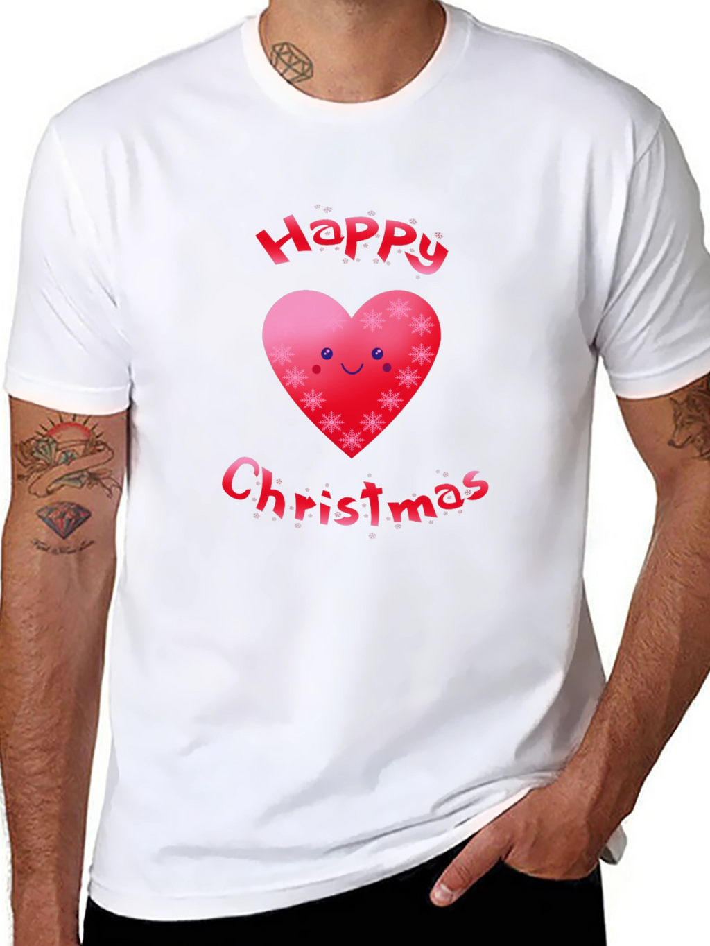 Festive Happy Christmas Heart T-Shirt