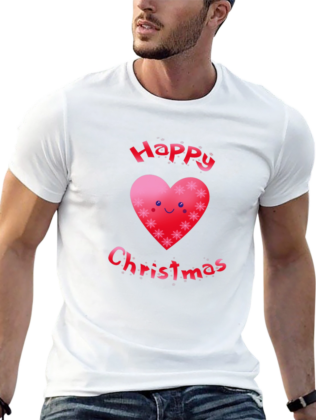 Festive Happy Christmas Heart T-Shirt