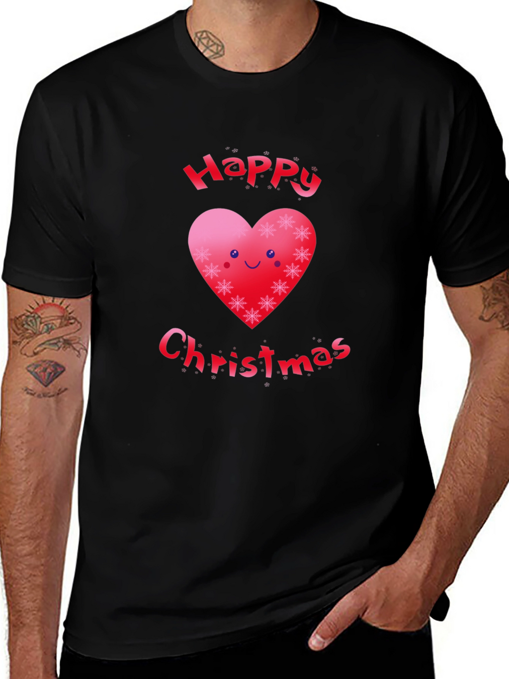 Festive Happy Christmas Heart T-Shirt