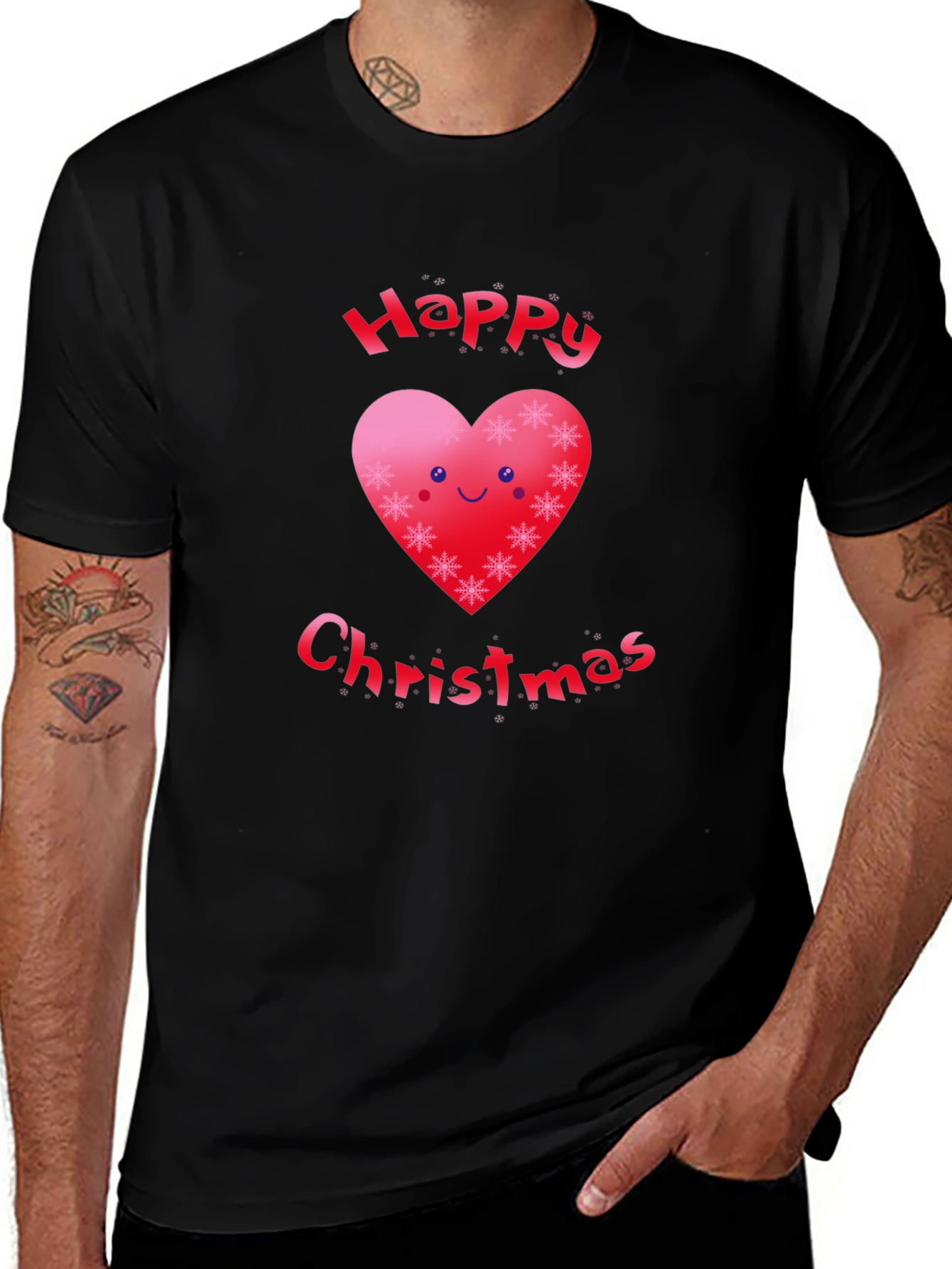 Festive Happy Christmas Heart T-Shirt
