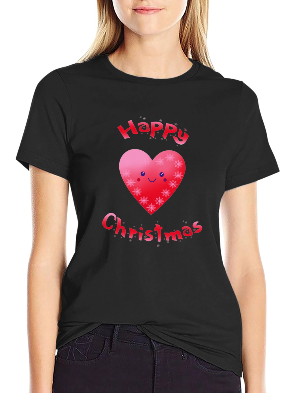 Festive Happy Christmas Heart T-Shirt