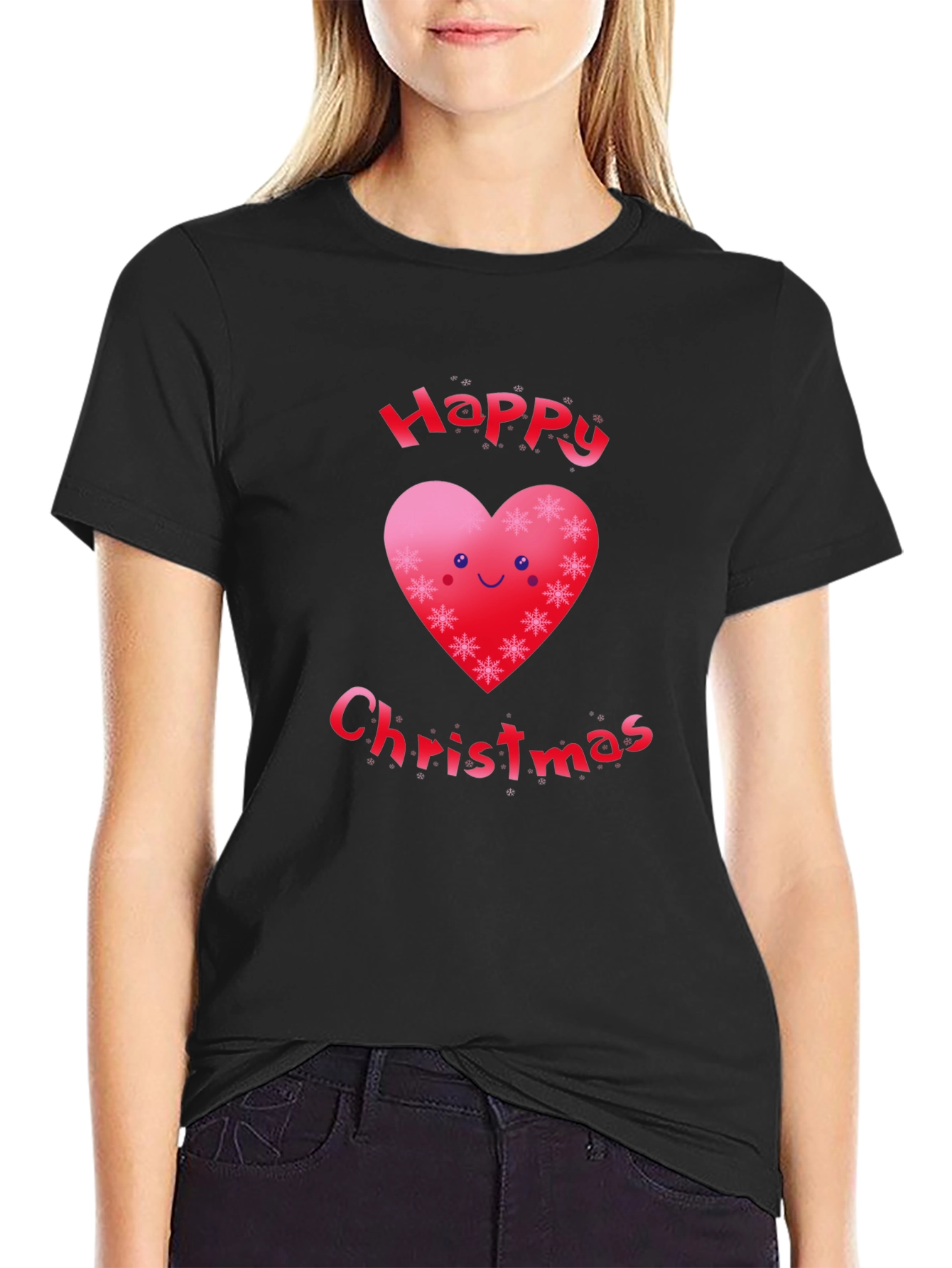 Festive Happy Christmas Heart T-Shirt