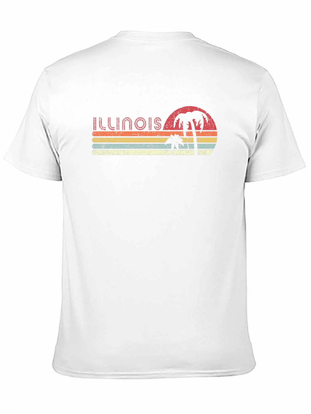 Retro Illinois Palm Sunset T-Shirt