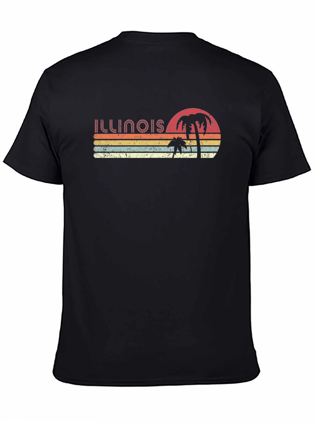 Retro Illinois Palm Sunset T-Shirt