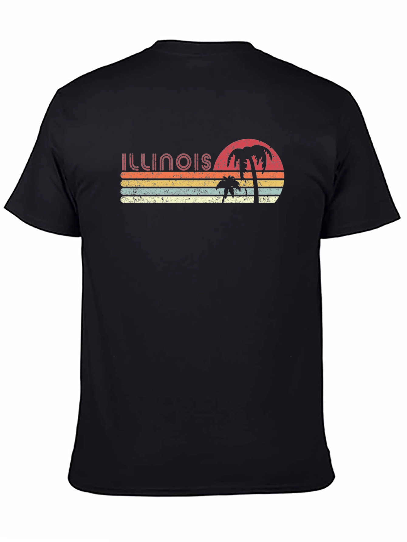 Retro Illinois Palm Sunset T-Shirt