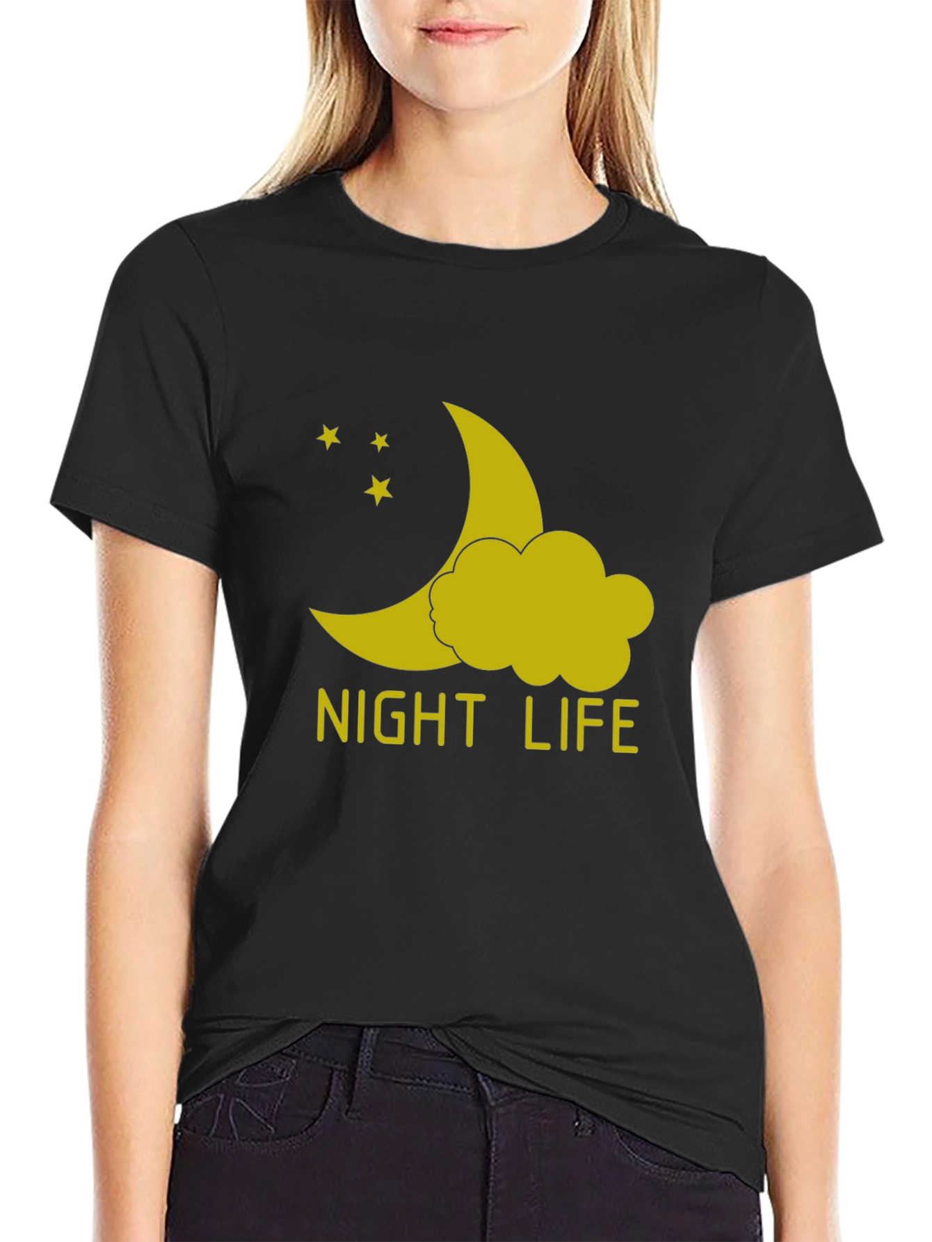Night Life Graphic T-Shirt - Black