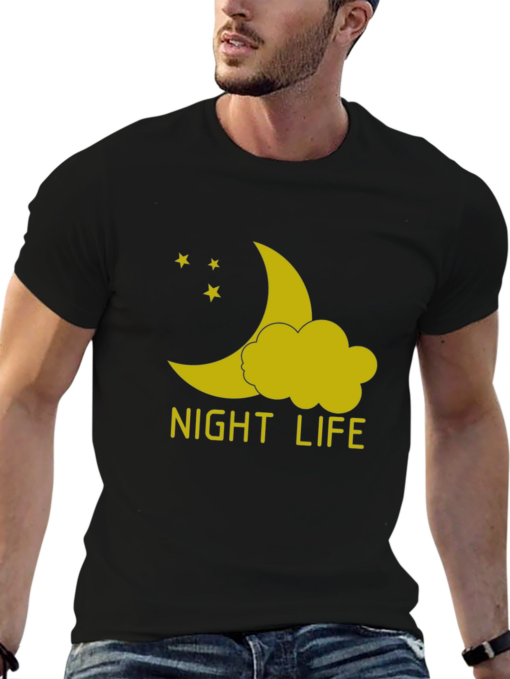 Night Life Graphic T-Shirt - Black