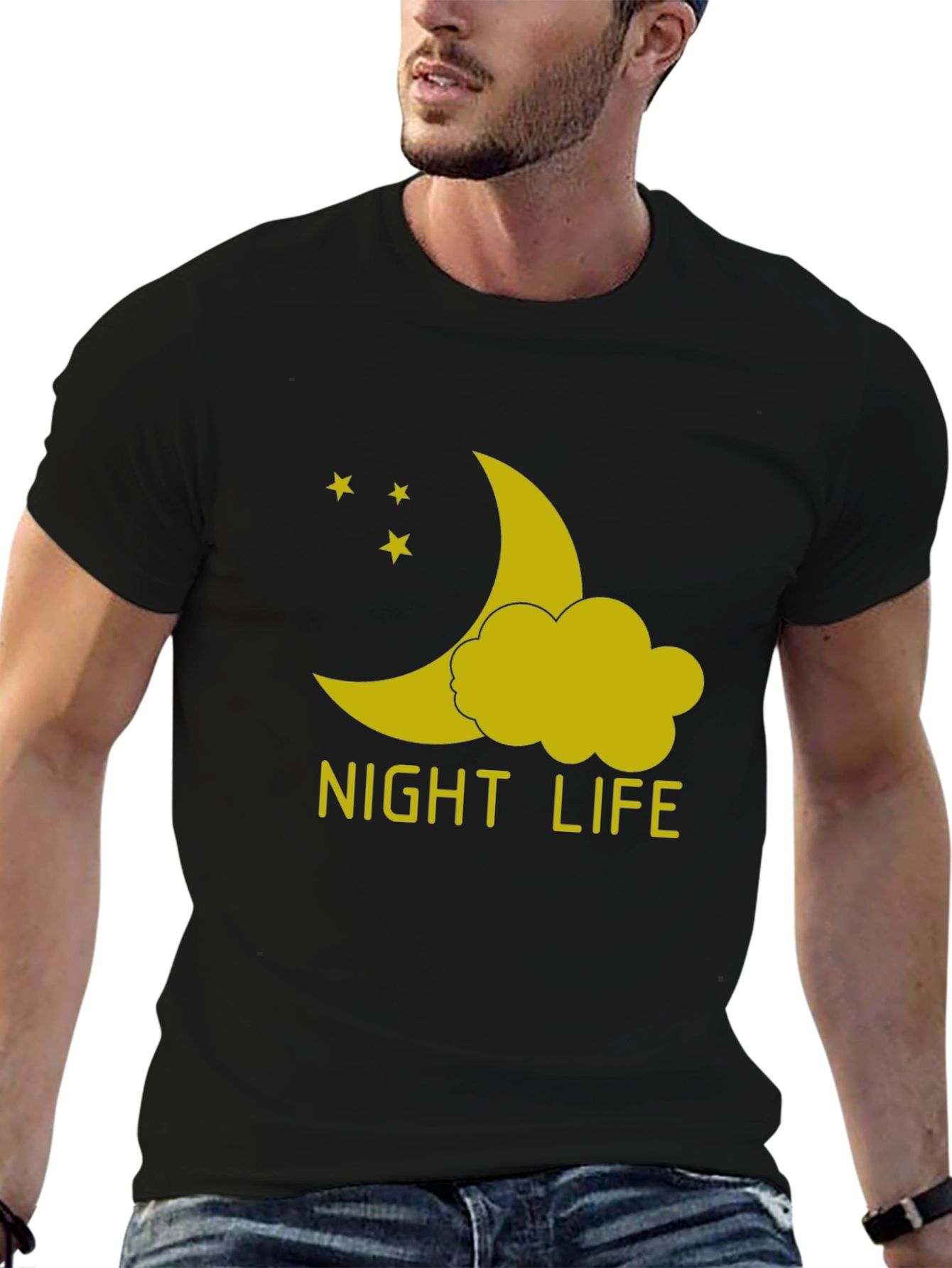 Night Life Graphic T-Shirt - Black
