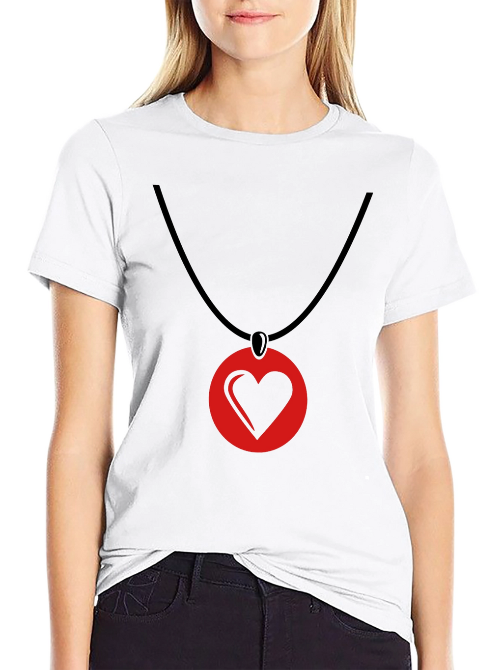 Heart Pendant T-Shirt - Stylish Graphic Tee
