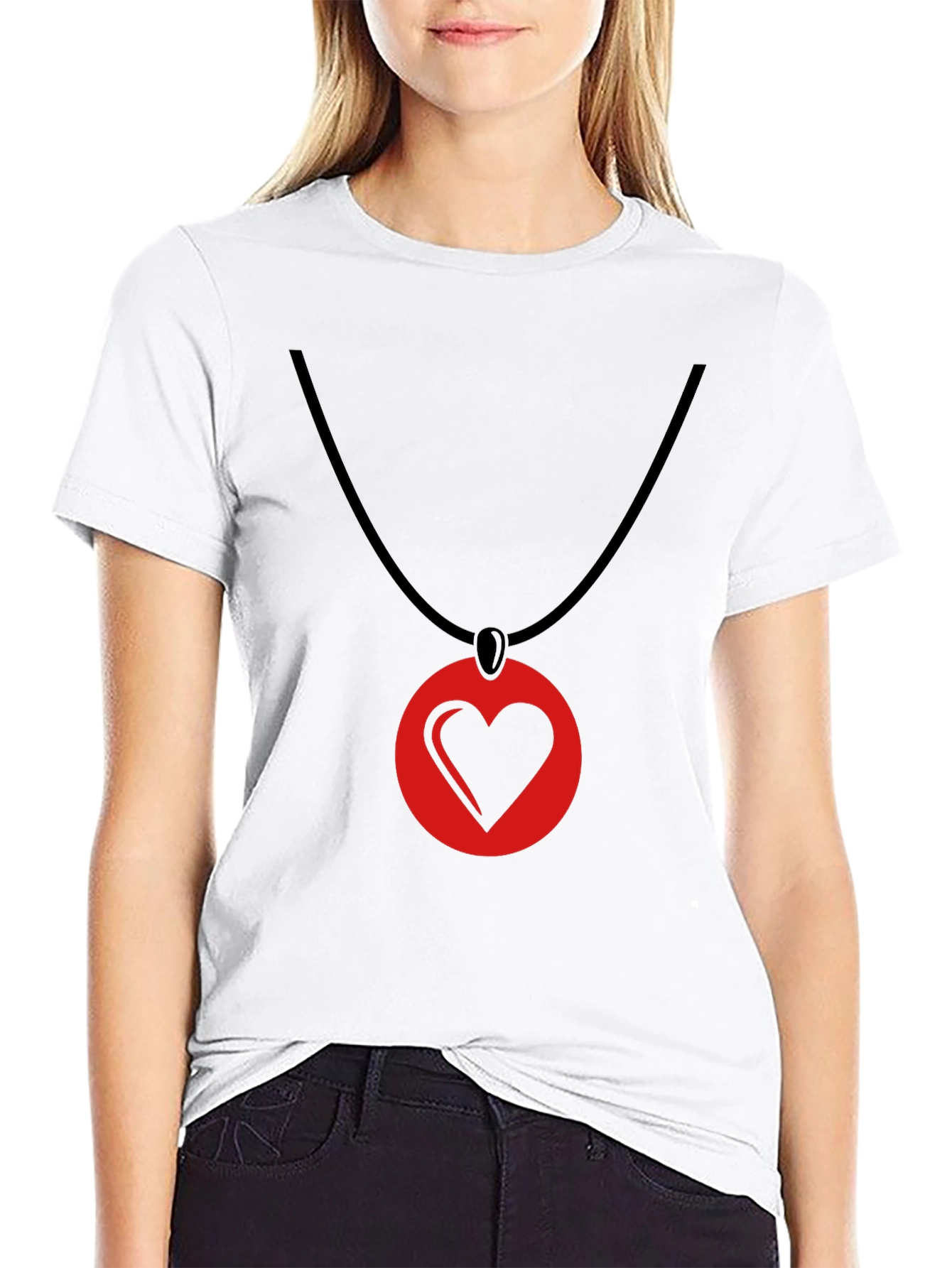 Heart Pendant T-Shirt - Stylish Graphic Tee