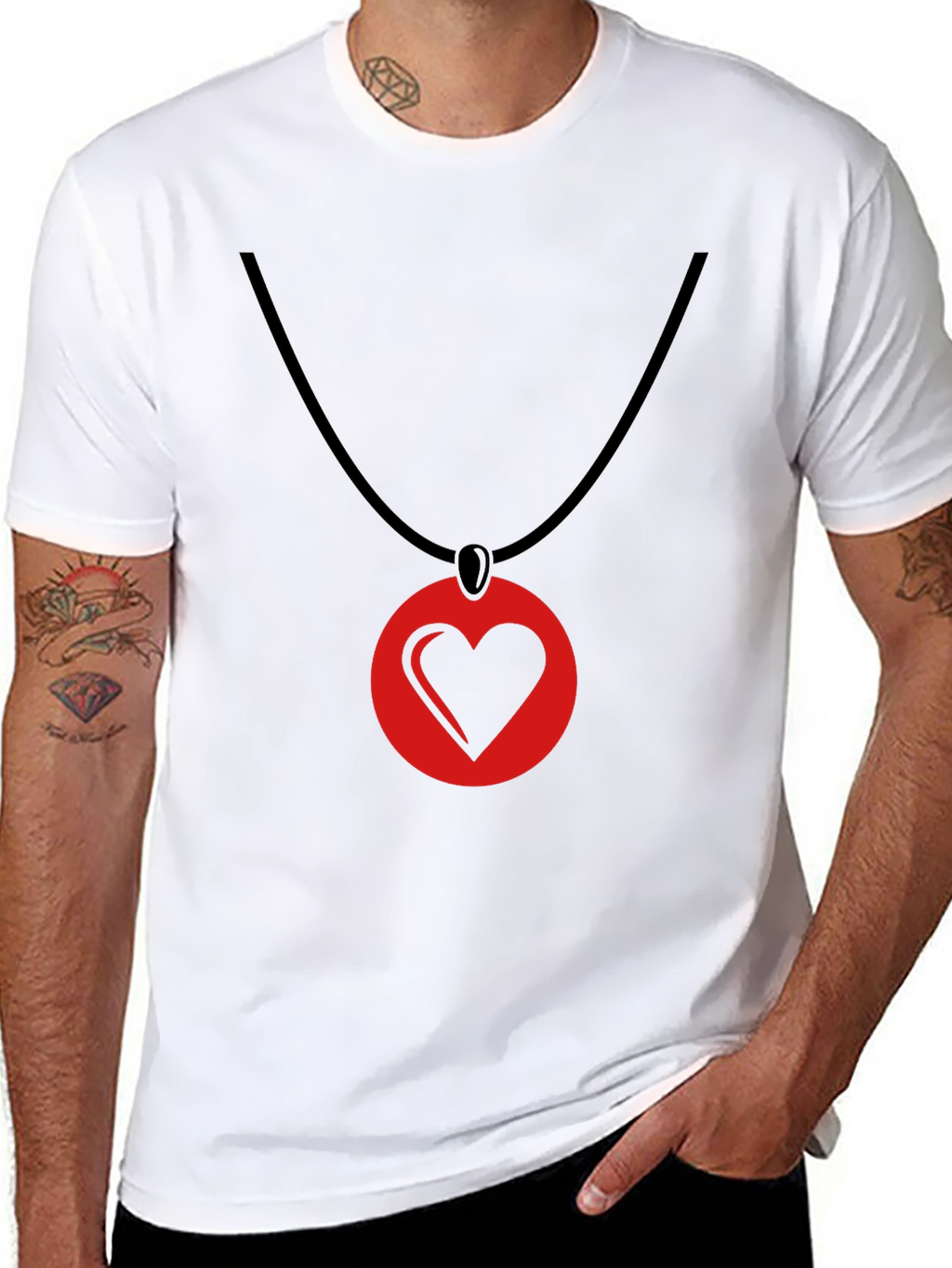 Heart Pendant T-Shirt - Stylish Graphic Tee