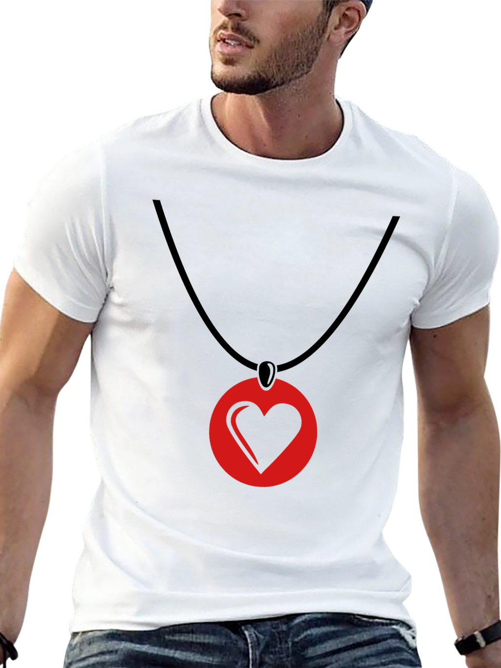 Heart Pendant T-Shirt - Stylish Graphic Tee