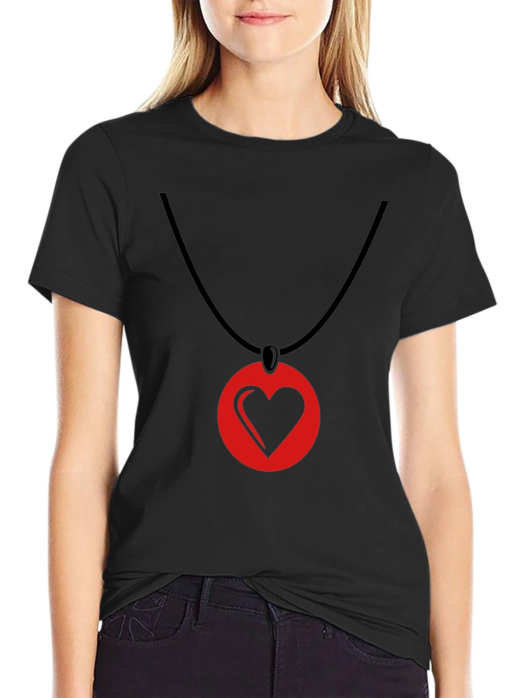 Heart Pendant T-Shirt - Stylish Graphic Tee