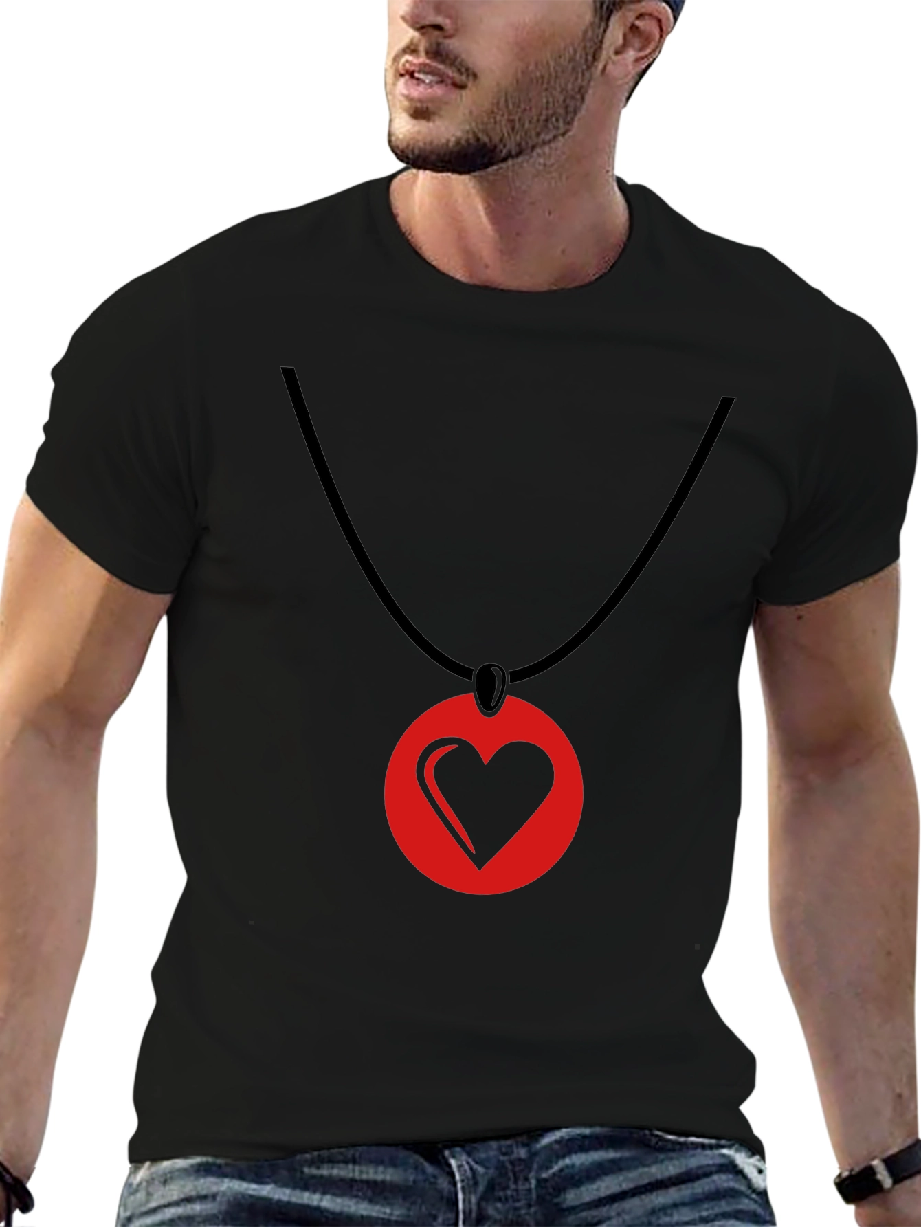 Heart Pendant T-Shirt - Stylish Graphic Tee