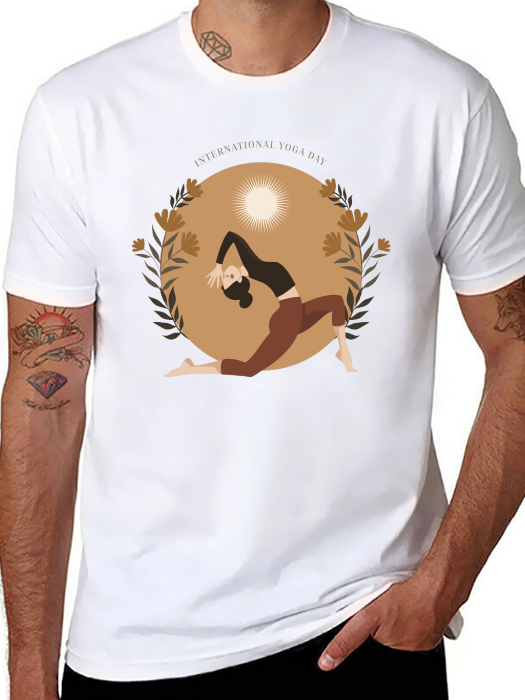 Yoga Day T-Shirt Black Cotton Meditation Tee