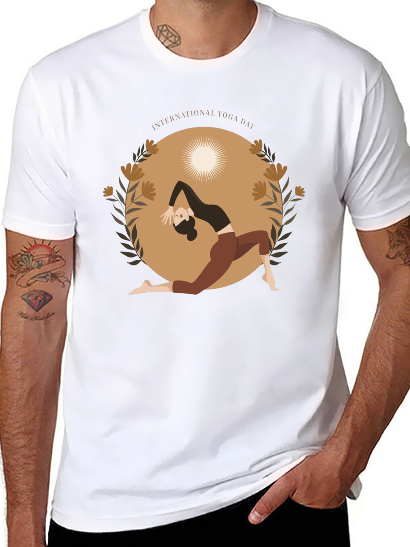 Yoga Day T-Shirt Black Cotton Meditation Tee