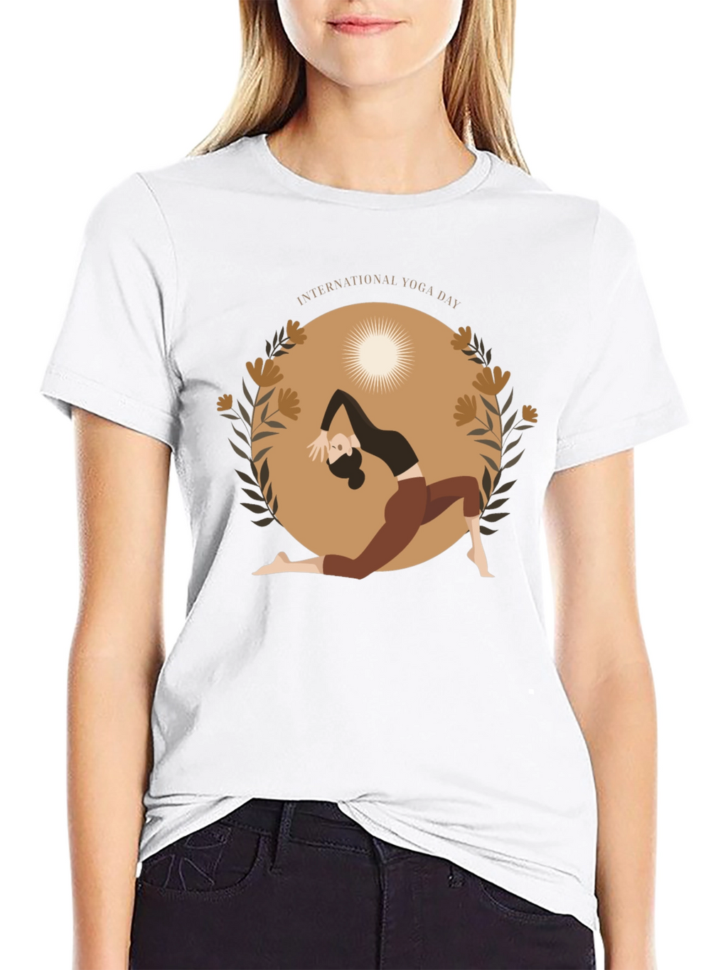 Yoga Day T-Shirt Black Cotton Meditation Tee