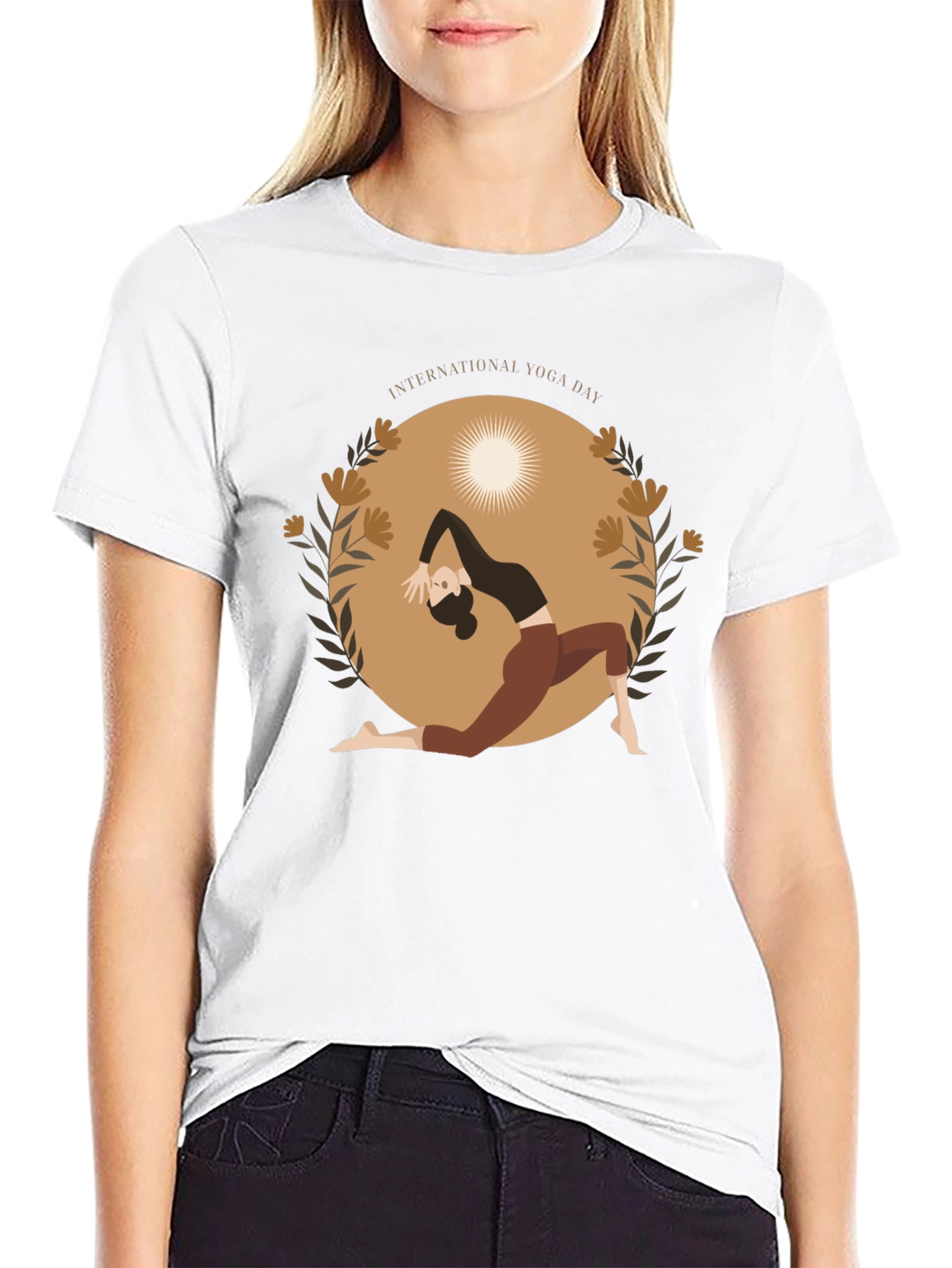 Yoga Day T-Shirt Black Cotton Meditation Tee