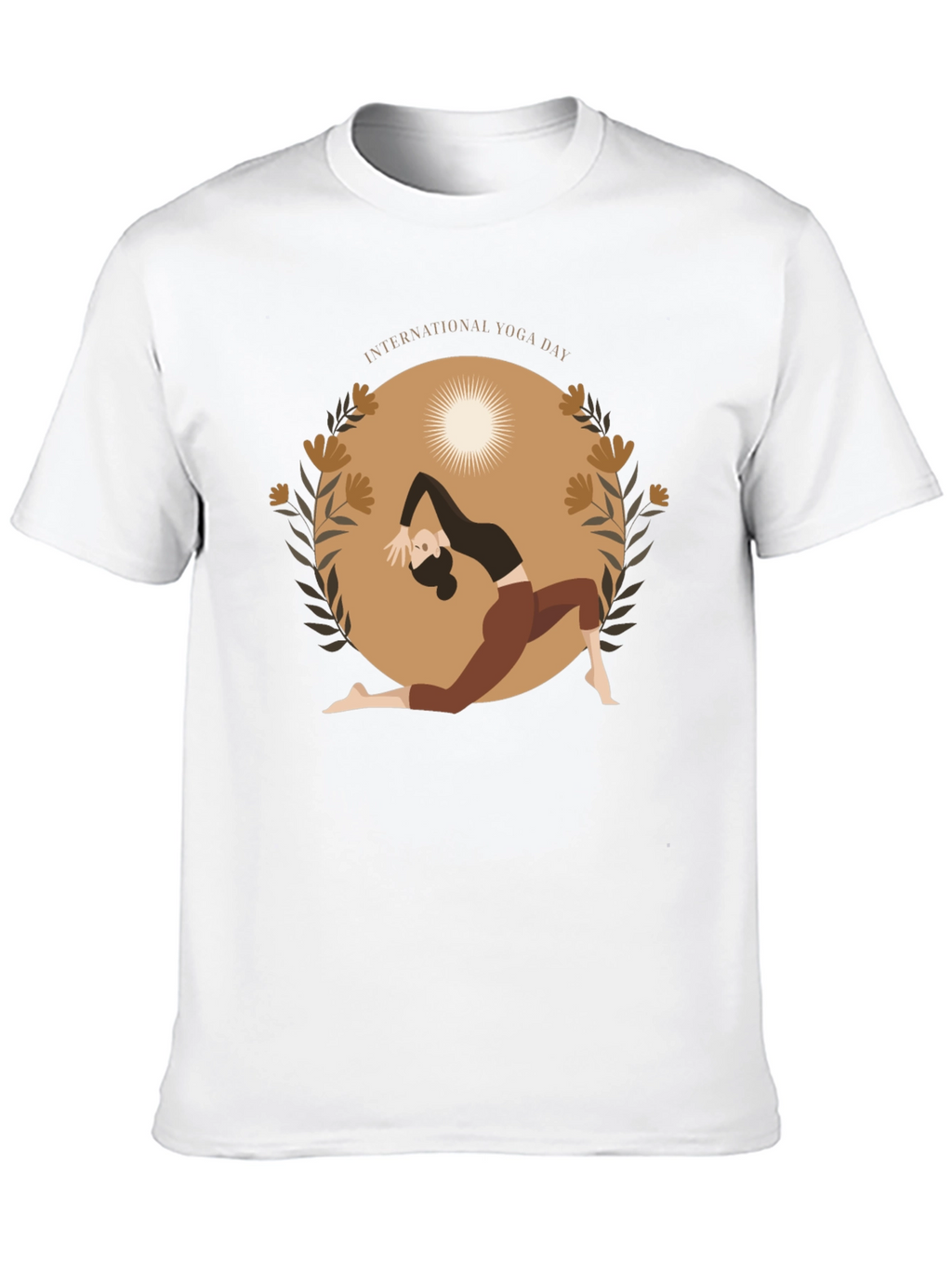 Yoga Day T-Shirt Black Cotton Meditation Tee