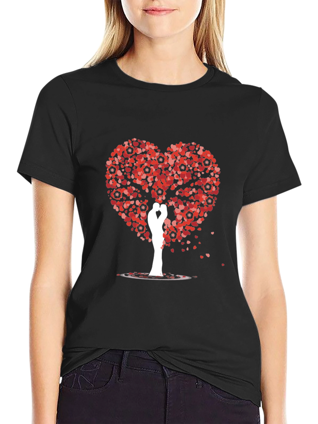 Heart Tree Lovers T-Shirt - Romantic Graphic Tee