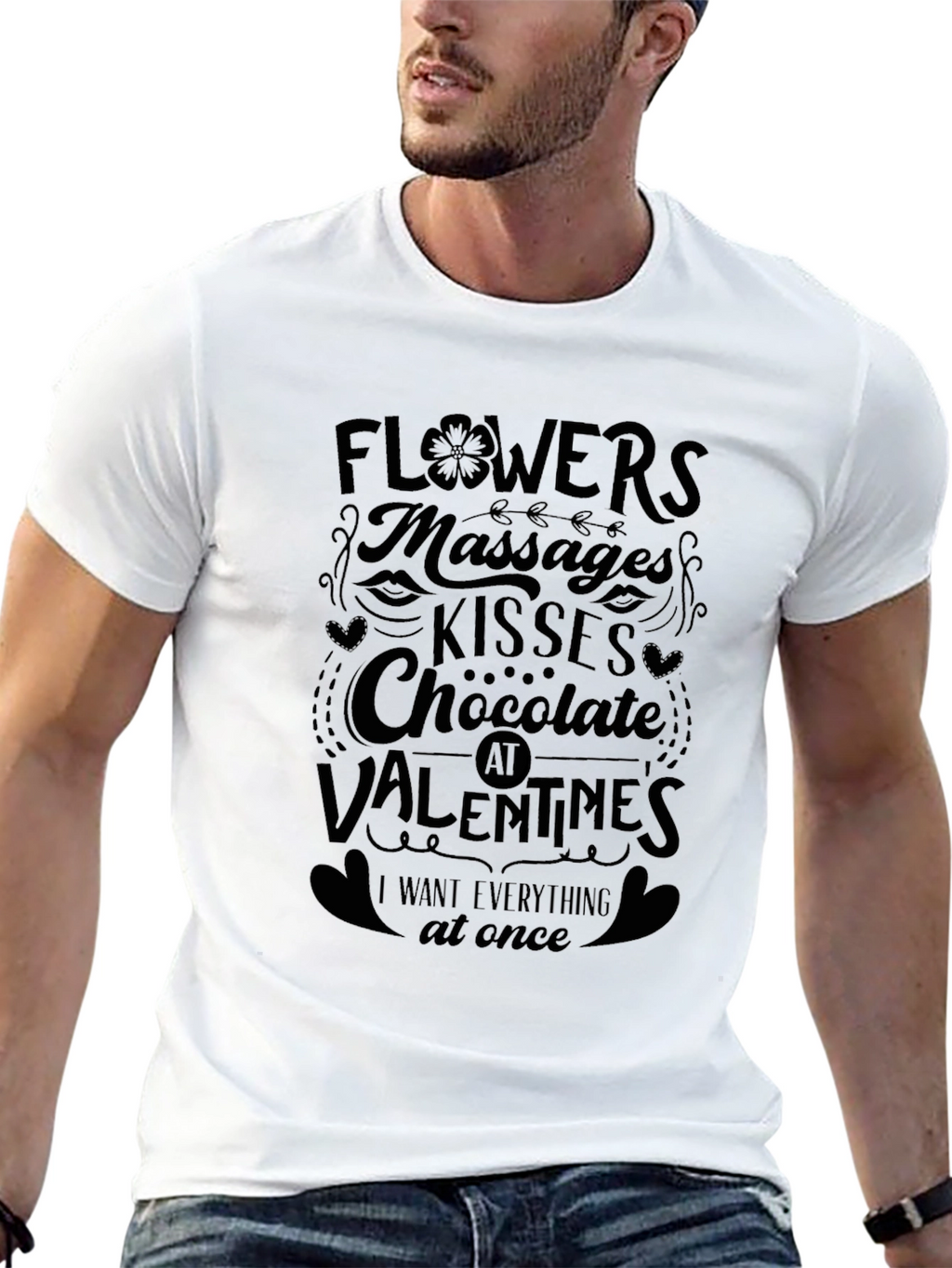 Valentines Day Flowers Massages Kisses Chocolate T-Shirt