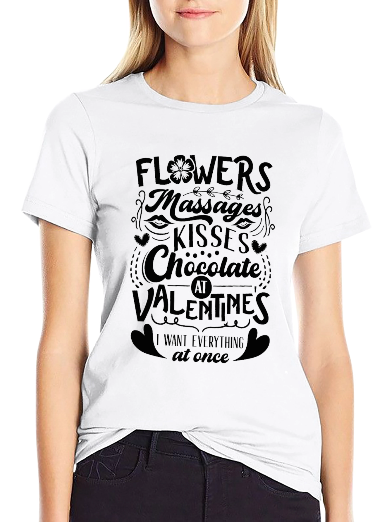 Valentines Day Flowers Massages Kisses Chocolate T-Shirt