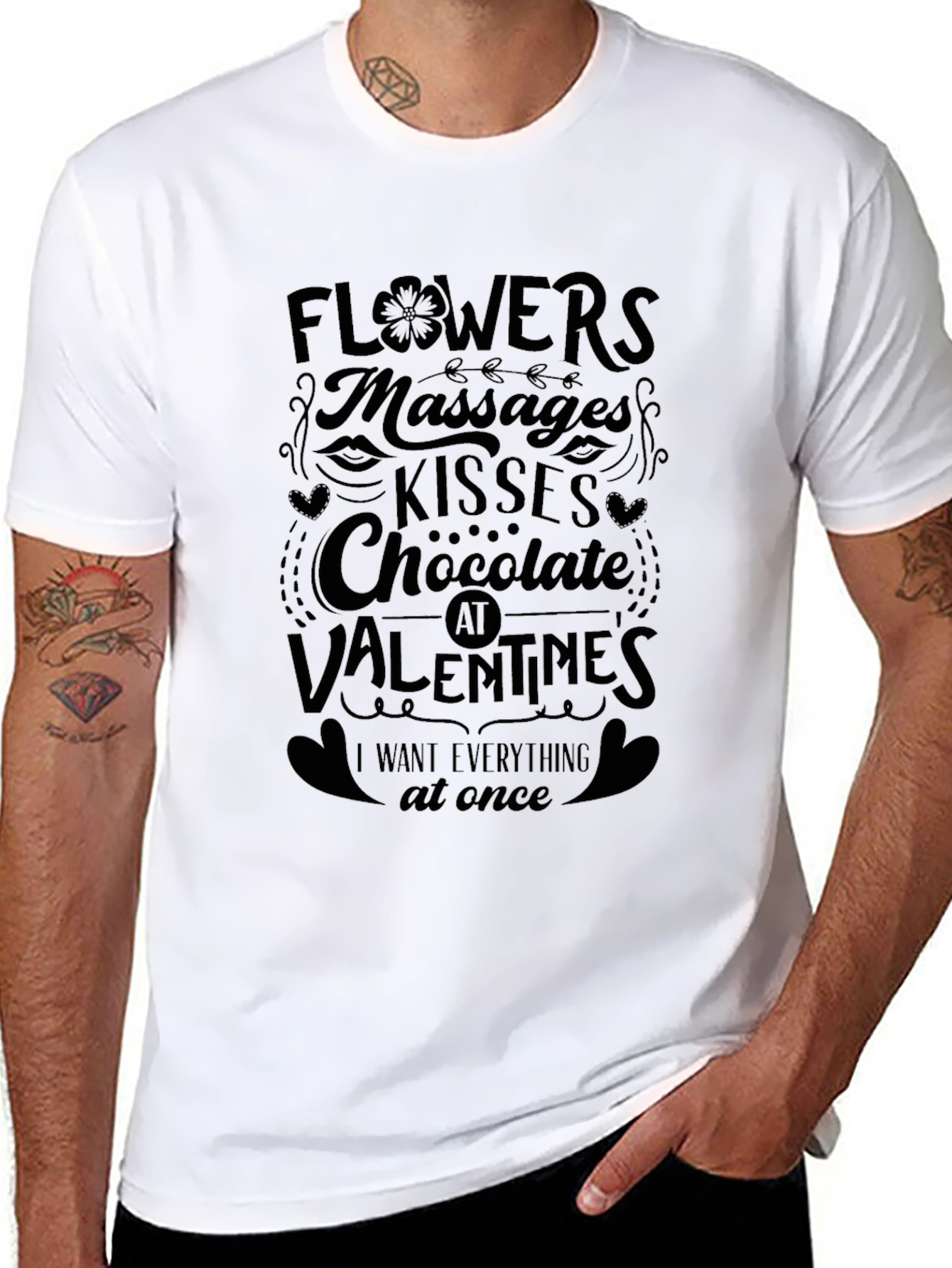Valentines Day Flowers Massages Kisses Chocolate T-Shirt