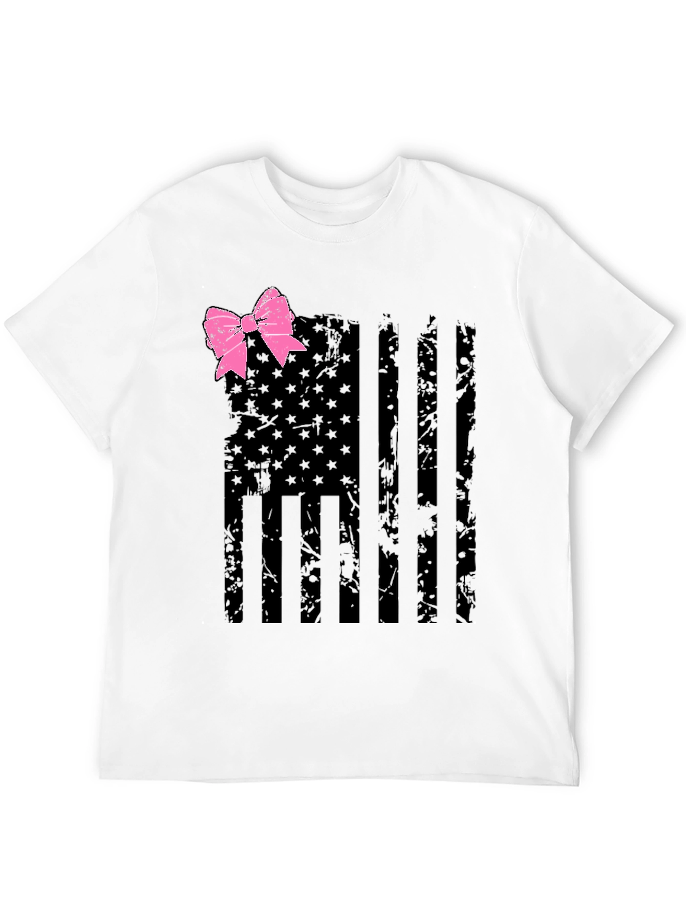 American Flag Breast Cancer Awareness T-Shirt