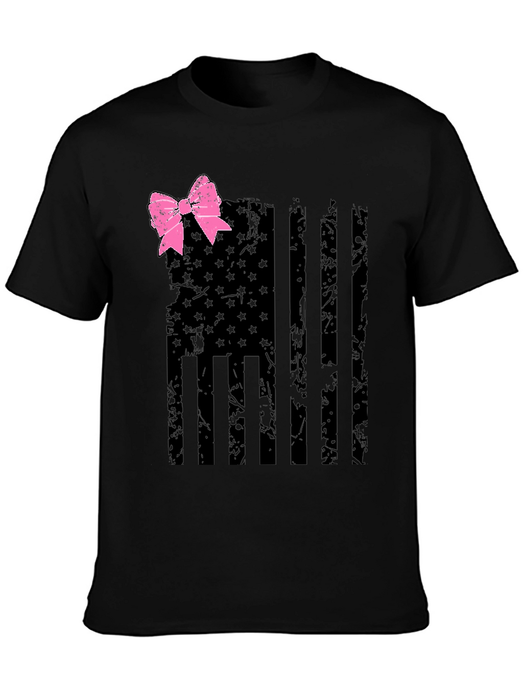 American Flag Breast Cancer Awareness T-Shirt