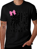 American Flag Breast Cancer Awareness T-Shirt
