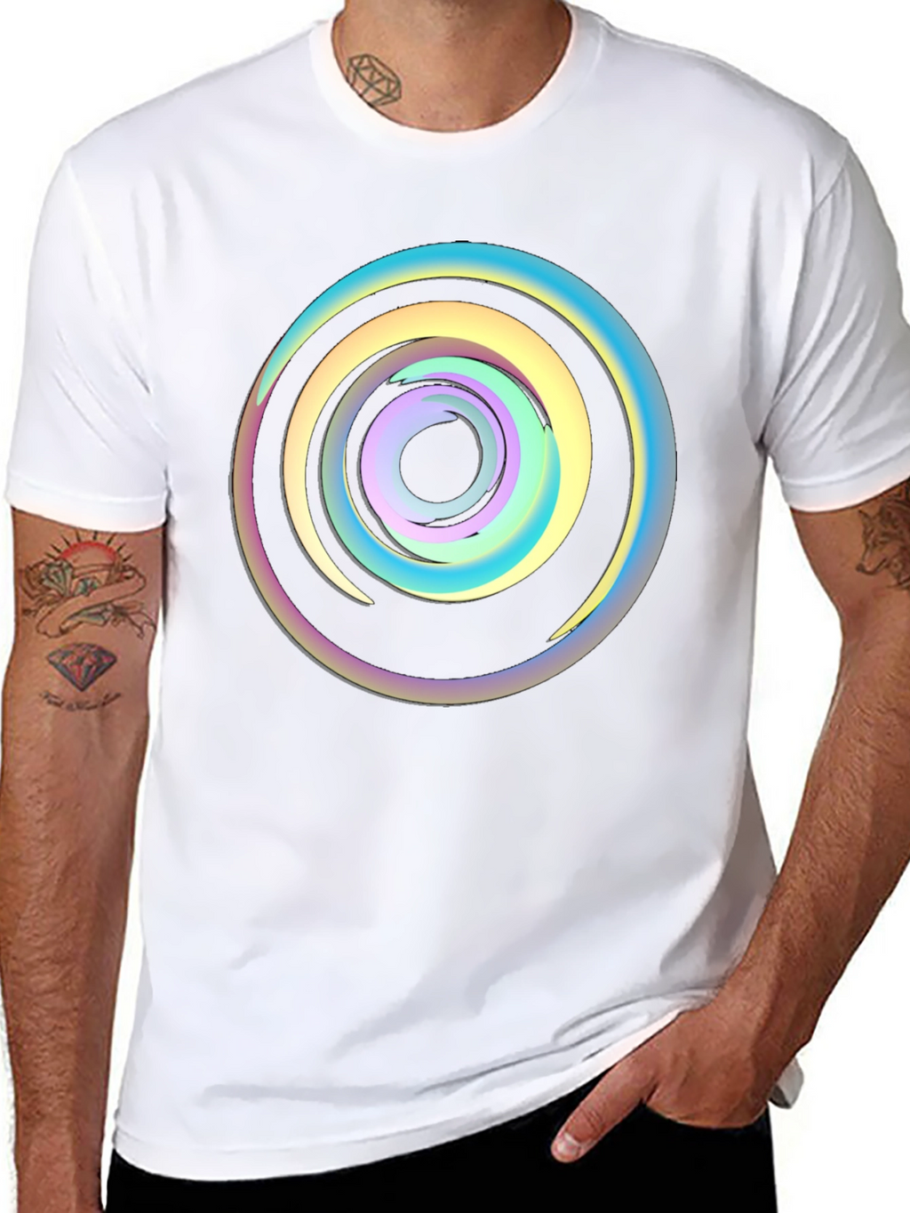 Psychedelic Swirl Graphic Tee - Black Cotton Comfort