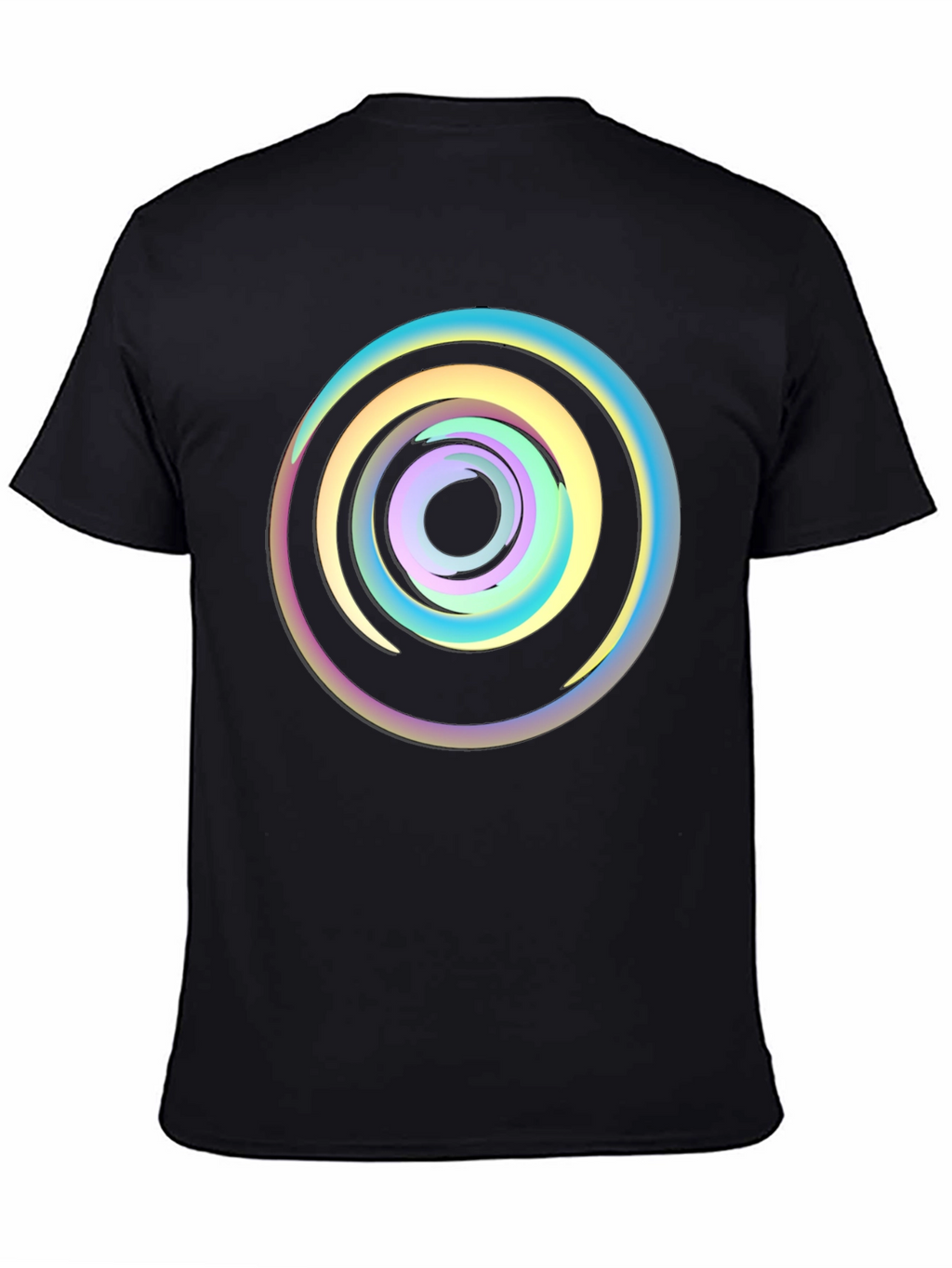 Psychedelic Swirl Graphic Tee - Black Cotton Comfort