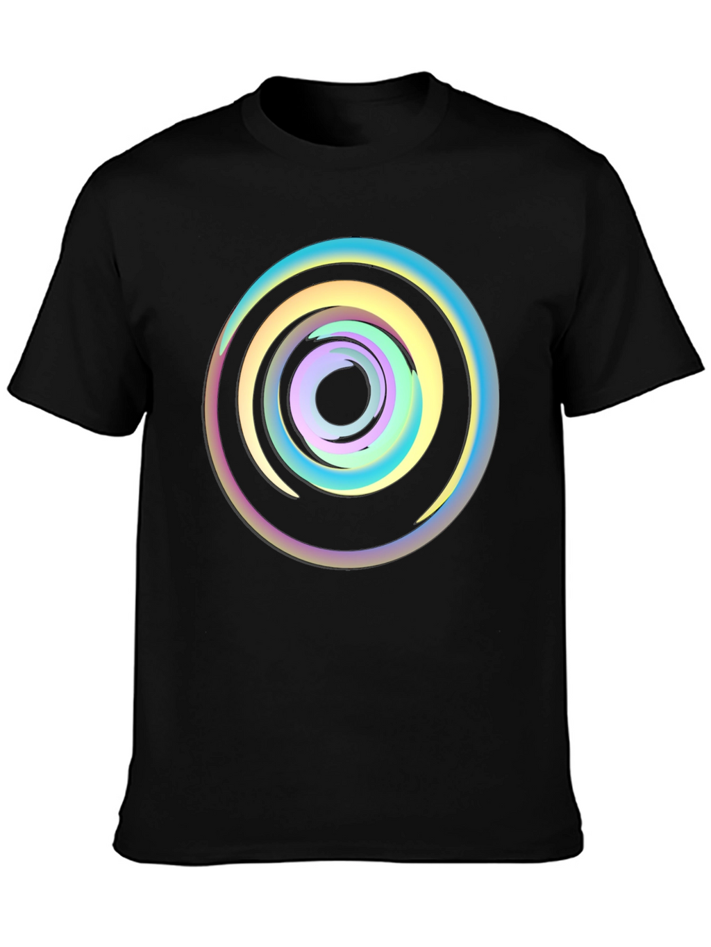 Psychedelic Swirl Graphic Tee - Black Cotton Comfort