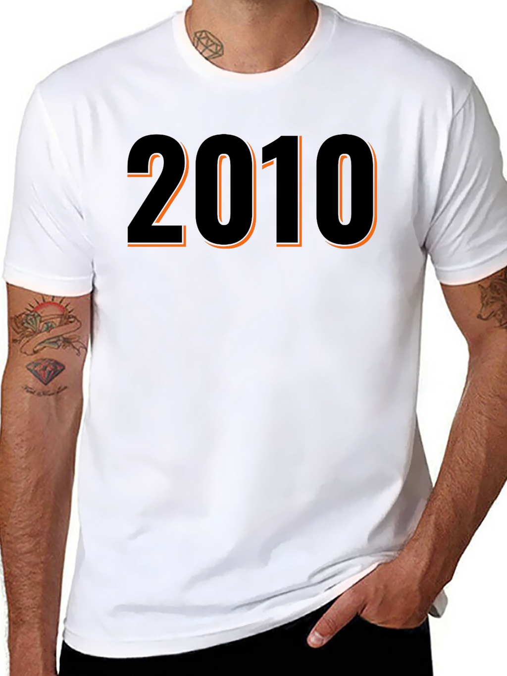 2010 Graphic T-Shirt - Black Short Sleeve Tee