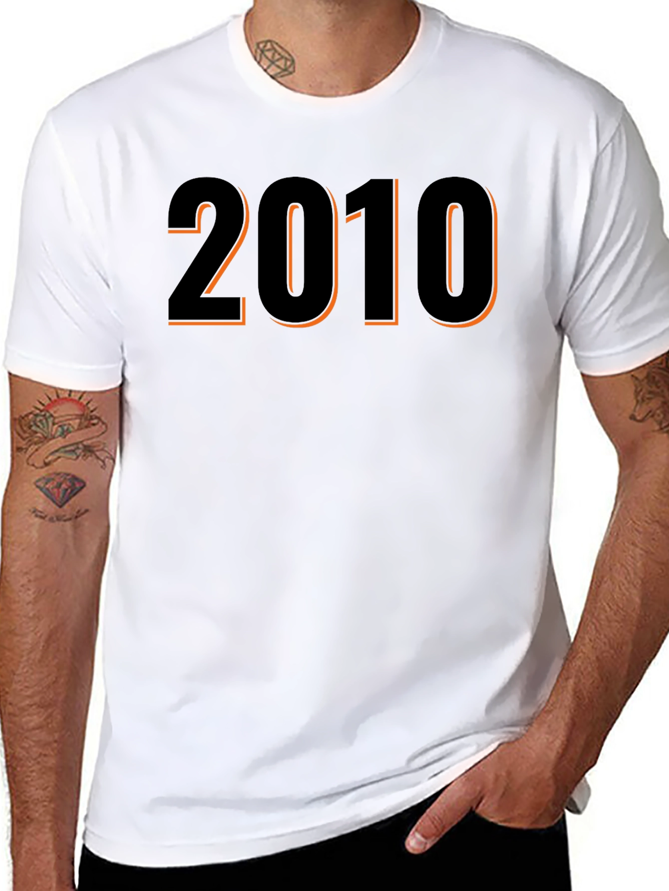 2010 Graphic T-Shirt - Black Short Sleeve Tee