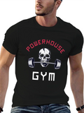 Powerhouse Gym Skull Barbell Graphic Tee