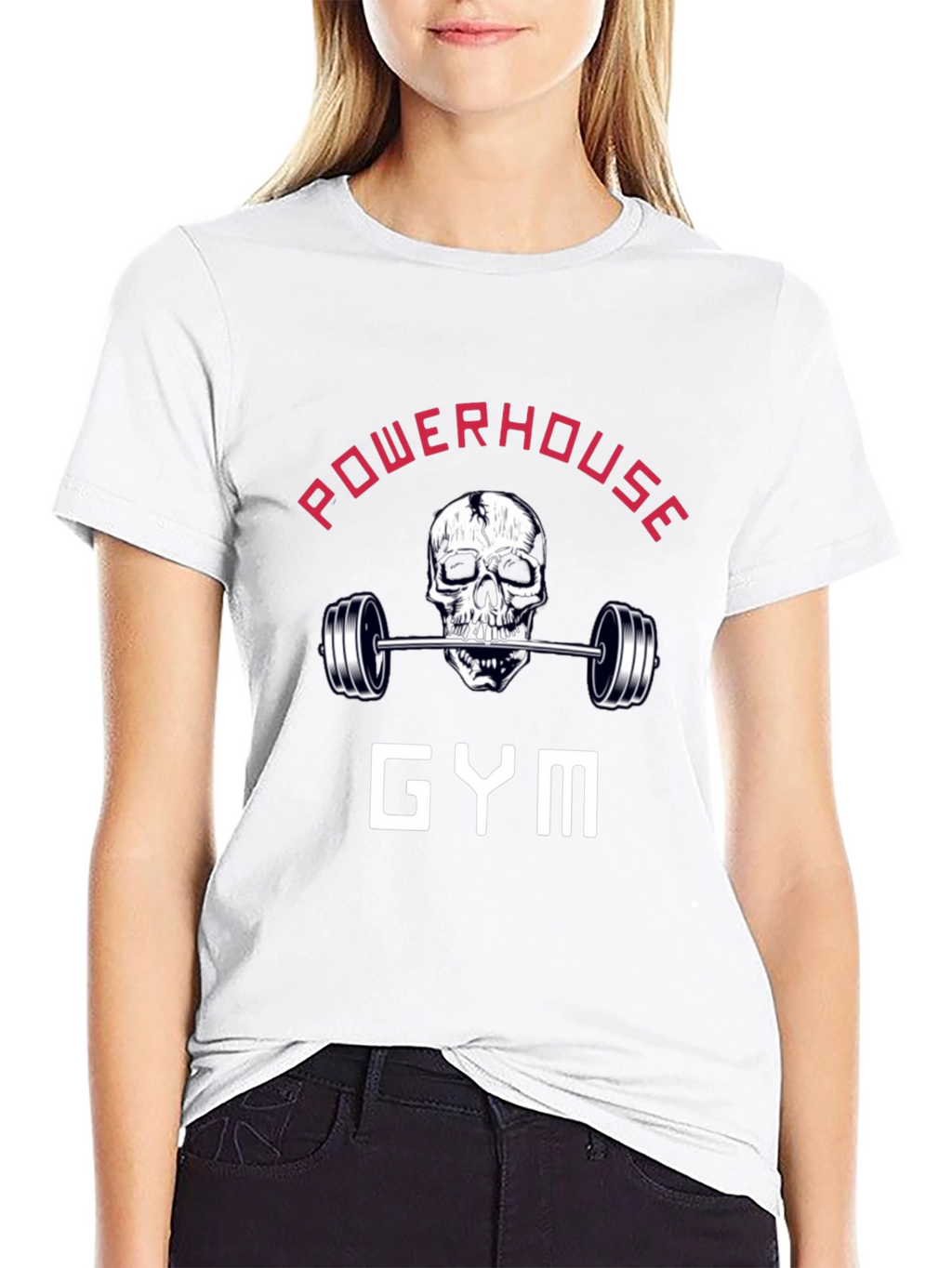Powerhouse Gym Skull Barbell Graphic Tee