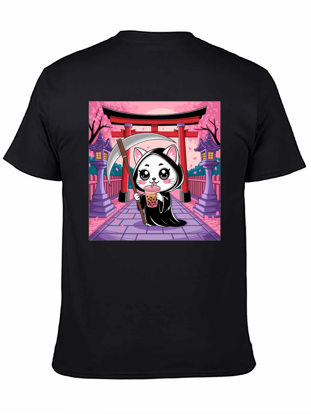 Kawaii Grim Reaper Cat T-Shirt