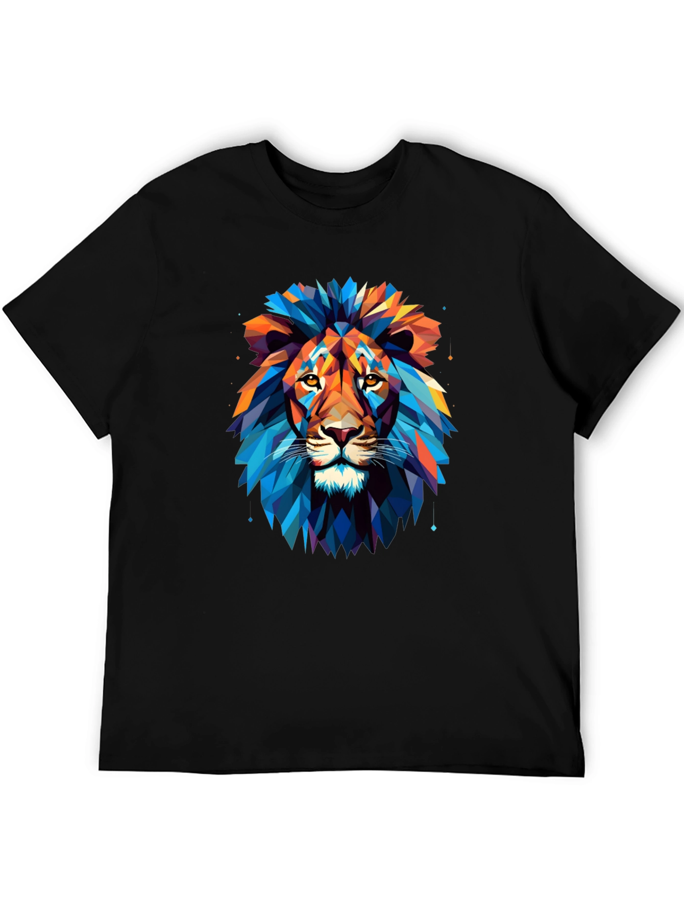 Geometric Lion Graphic T-Shirt - Bold Statement Tee