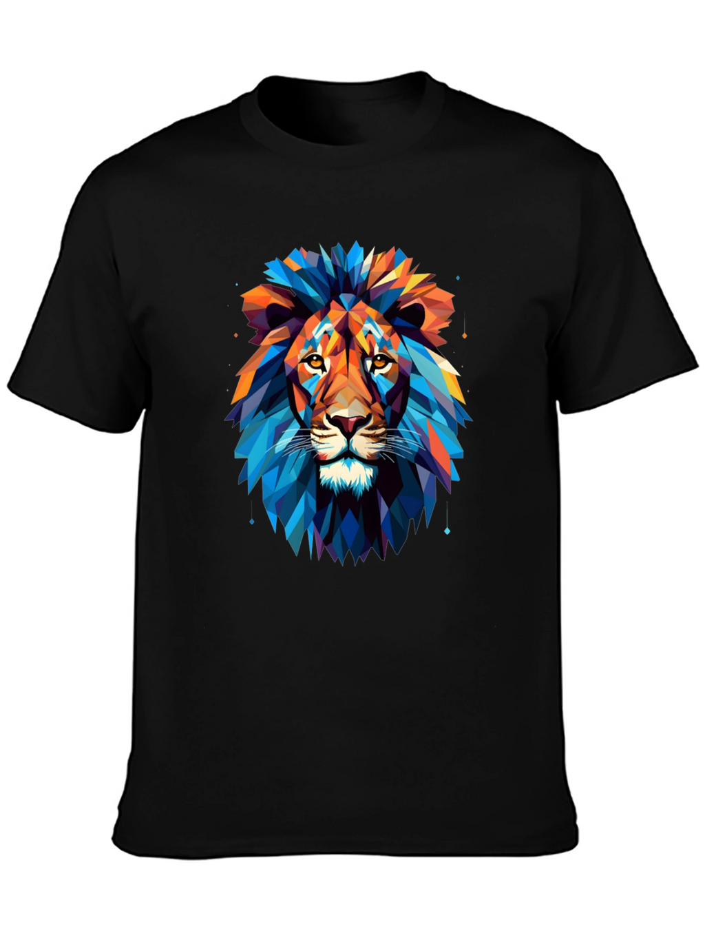Geometric Lion Graphic T-Shirt - Bold Statement Tee