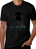 Black Cat Reading T-Shirt - Learning to Adult Tee