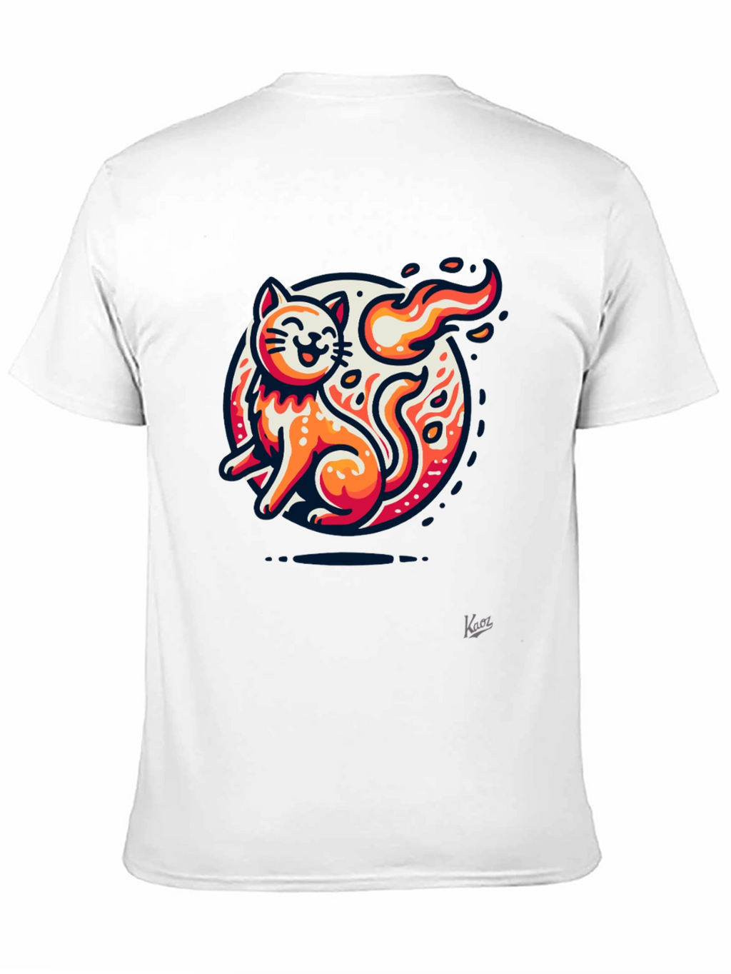 Fiery Cat Graphic Tee - Black