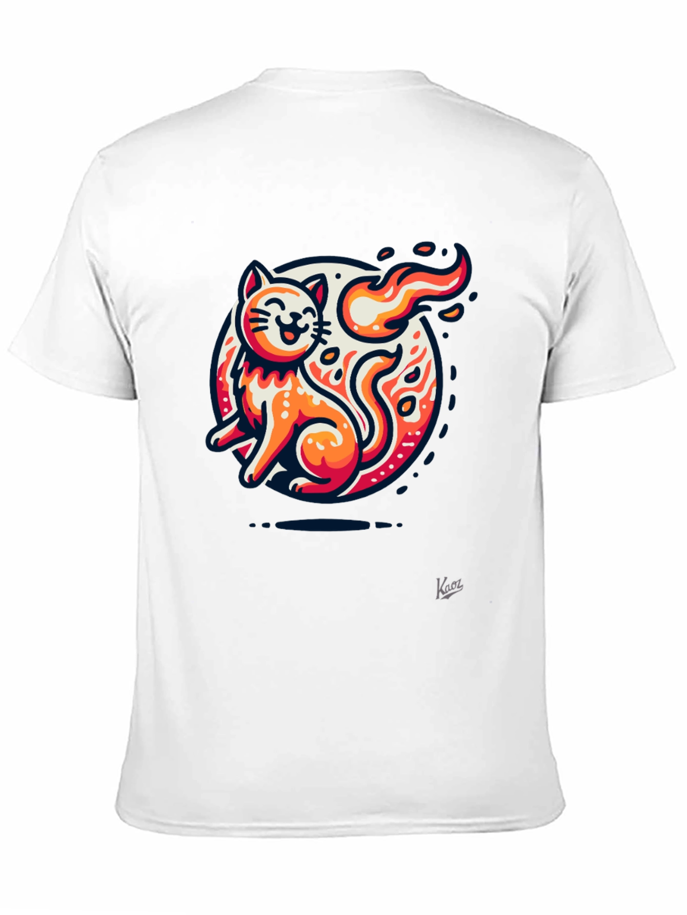 Fiery Cat Graphic Tee - Black