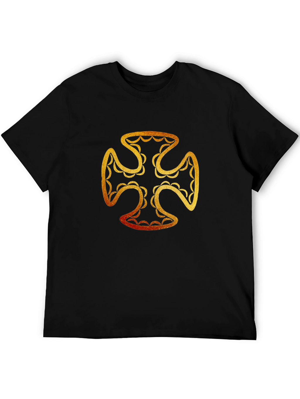 Golden Cross Graphic T-Shirt - Black