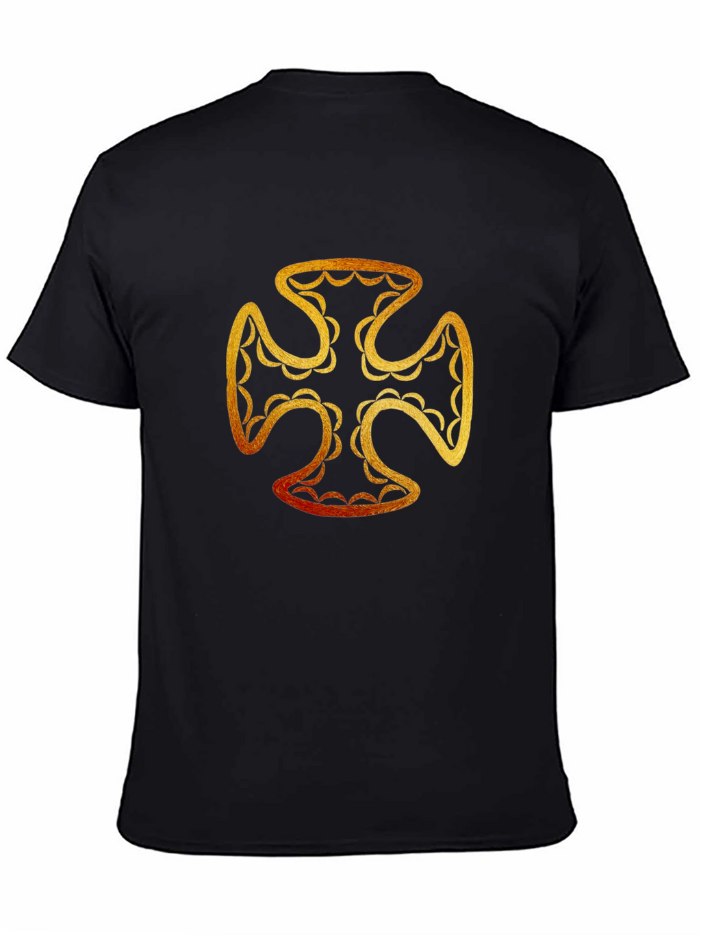Golden Cross Graphic T-Shirt - Black