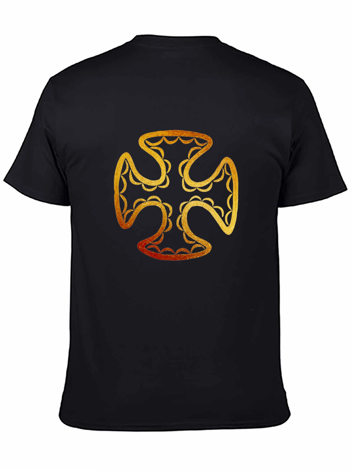 Golden Cross Graphic T-Shirt - Black
