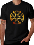Golden Cross Graphic T-Shirt - Black