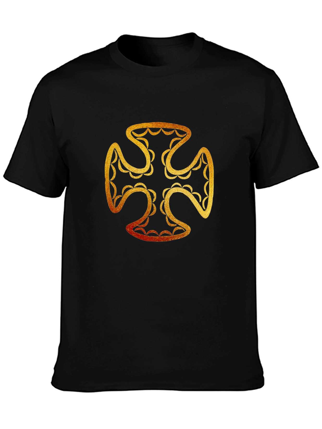 Golden Cross Graphic T-Shirt - Black