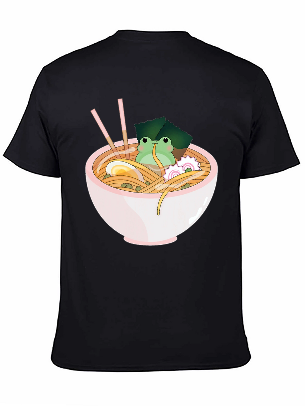 Frog Ramen Bowl Graphic T-Shirt - Cute Noodles